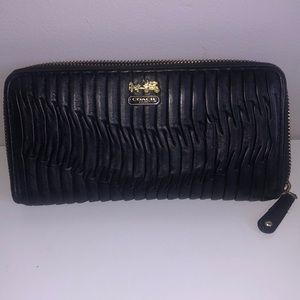 Used black coach leather wallet